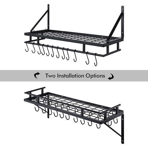 Prep & Savour Wall Mounted Pot Rack Wayfair